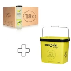 Training Tennisball 18 Tubes De 4 + Seau À Balles