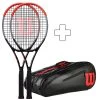 Wilson 2x Clash 100 Pro (Tour) + Sac De Tennis -Équipement De Tennis 03872000 000